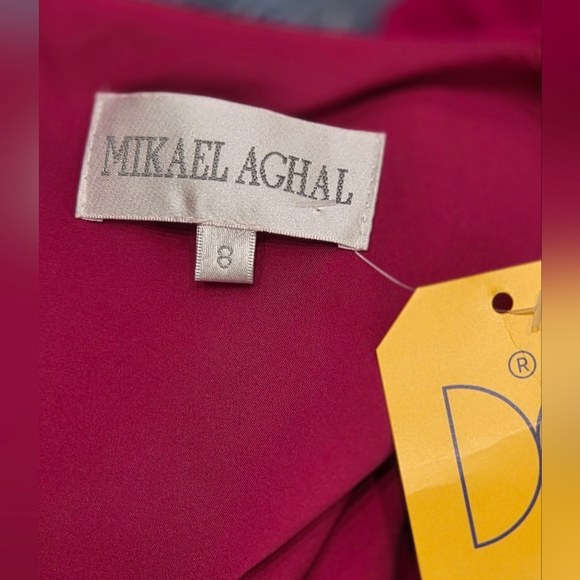 Mikael Aghal Fuchsia Long Sleeve Maxi Gown, Size 8, NWT - Picture 7 of 8